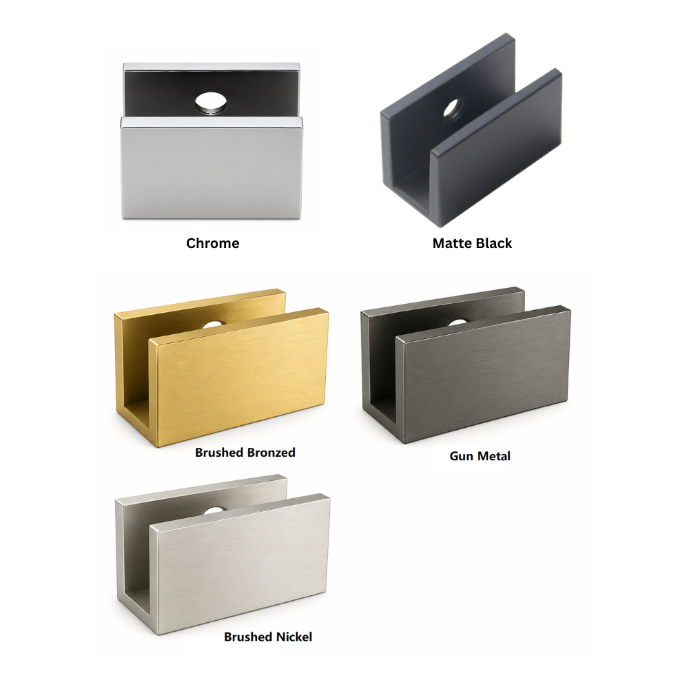 Shower Screen Glass Panel Clips U Shape Wall Brackets